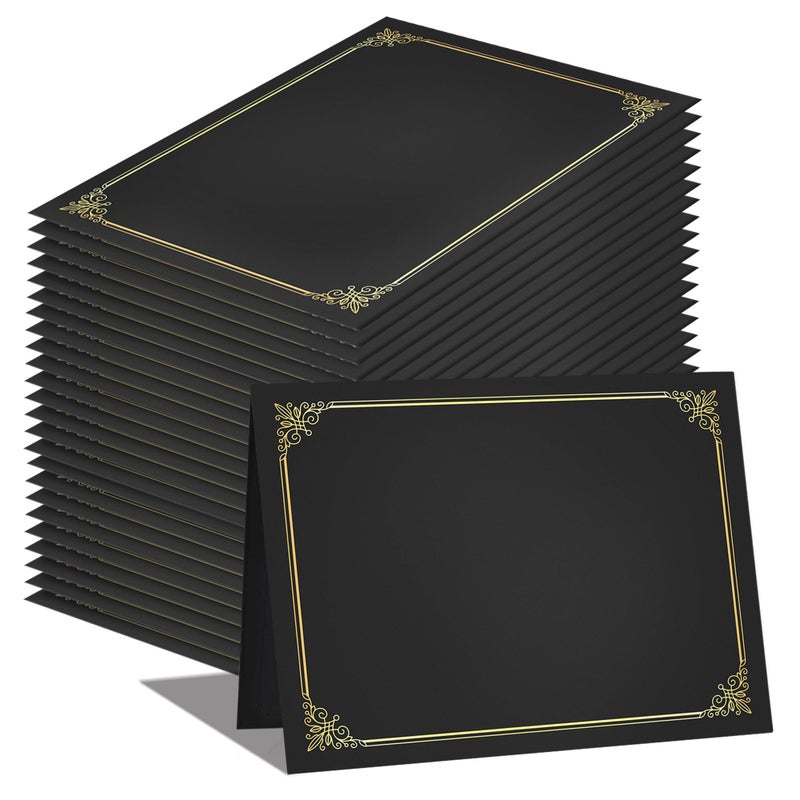 GNL Certificate Holders - 25 Packs Black Diploma Holders  Certificate Covers with Gold Foil Border  for Letter Size 8.5 x 11 Certificate Paper  Award  Graduation  Documents - Image 1
